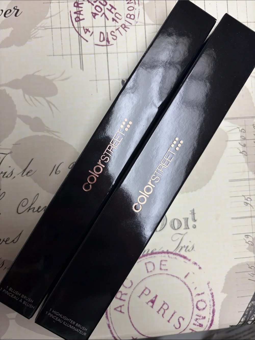 Color Street Black and Rose Gold Makeup Brush Set (2 Boxes)